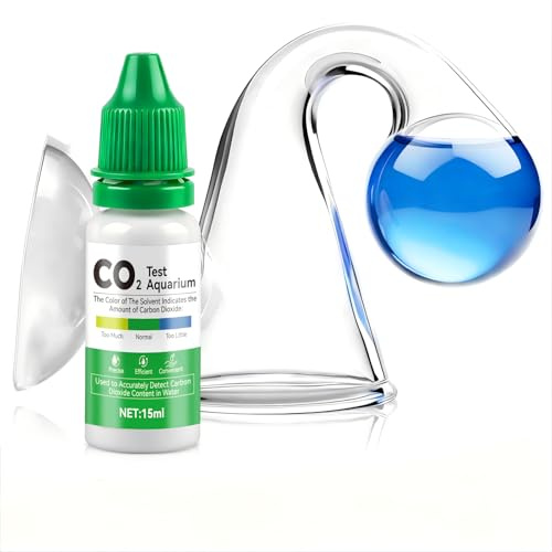 WEILAOK Co2 Aquarium, Kit Co2 Aquarium avec 15 ML Indicateur, Test Permanent avec Code Couleur Un Suivi Précis pour Aquariophilie
