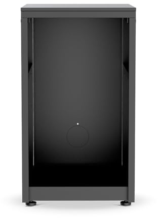 Cozze® Elements uteköksmodul 52 för integrering av kylskåp – 15 mm HPL-bänkskiva – galvaniserat pulverlackerat stål – matt svart – 90 x 49,5 x 60 cm – kylskåp ingår ej