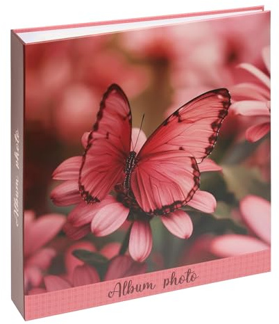WEB2O Album Photo Grand Format - 500 Photos - 10x15 cm - Collection Papillon Rouge
