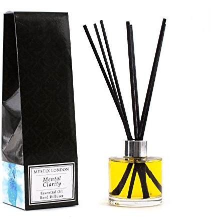 Mystix London Essential Oil Reed Diffuser | Mental Clarity Blend | Refreshing Aromatherapy for Focus & Clarity | Safe & Long-Lasting | 100ml Bottle