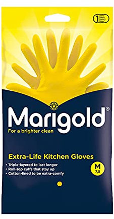 Marigold Unisex Marigold-el-gloves-medium-yl-1pk* MARIGOLD gloves Medium, Yellow, 2 Count Pack of 1 UK