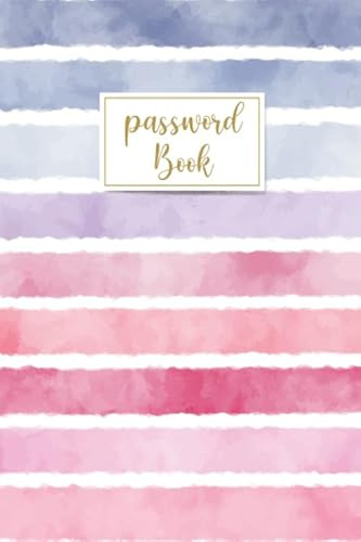 Password Book with Alphabetical tabs large print: password keeper logbook with alphabetized tabbed pages 6x9 / colorful stripes website email address ... log book and internet password organizer