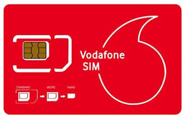 Vodafone UK-SIM-Karte sofort einsatzbereit, 3G/4G/5G mit Verbrauchervertrag, auch aus Italien verwendbar, 3 in 1 Nano-Mikro-Standard SIM