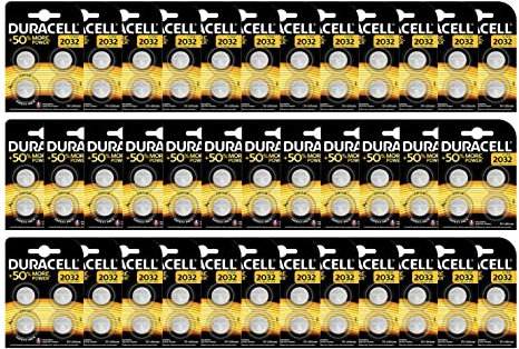 Duracell Lithium-Knopfzellen CR2032, 3 V, Box mit 36 Blisterpackungen mit 4 Batterien (insgesamt 144 Batterien)