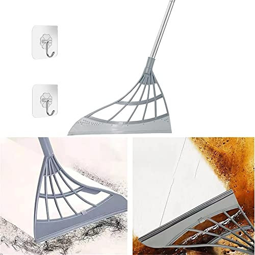 Multifunction Magic Broom with 122cm Long Handle, Indoor Outdoor Sweeping Brush Floor Cleaning Brooms Remove Rubbish and Hair, Household Brooms Ideal for Hair, Dust,Cleaning Bathroom, Patio (48inch)