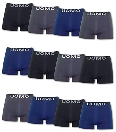 Channo Calzoncillos Licra Sin Costuras Boxer Hombre Suaves, Elásticos y Cómodos - Colección UOMO