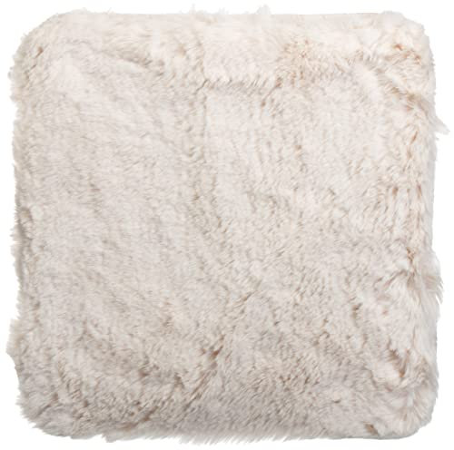 Brandsseller Cojín de Asiento Alfombra 38 x 38 cm Piel de Cordero Look Cuadrado Piel Sintética Pelo Largo Alfombra Almohadilla Piel de Cordero Sintética - Crema