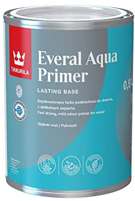 TIKKURILA Everal Aqua Primer - Undercoat Paint For Wood & Metal - Fast Drying & Heat Resistant - 1 Litre