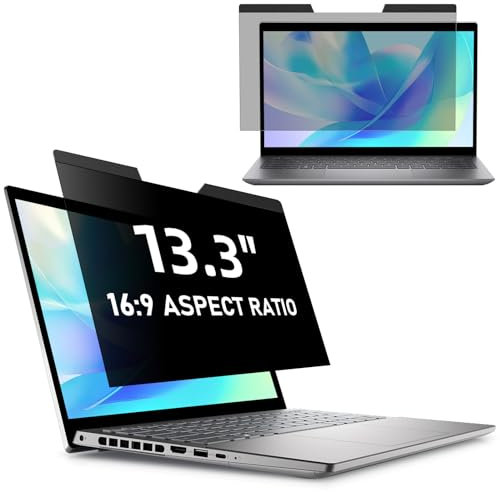 PYS Magnetische Blickschutzfolie Laptop 13,3 Zoll Anti Spy Blaulicht Blendfrei Sichtschutz Folie 16:9 Abnehmbarer Sichtschutzfilter Kompatibel mit Lenovo SGIN Dell Acer Samsung Asus Toshiba