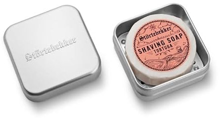 Störtebekker® Premium Rasierseife & Seifendosen Set - Seifendose Aluminium Set inkl. Rasierseife in verschiedenen Varianten - Vegane Rasierseife Handgefertigt in Seifenmanufaktur (Tortuga)