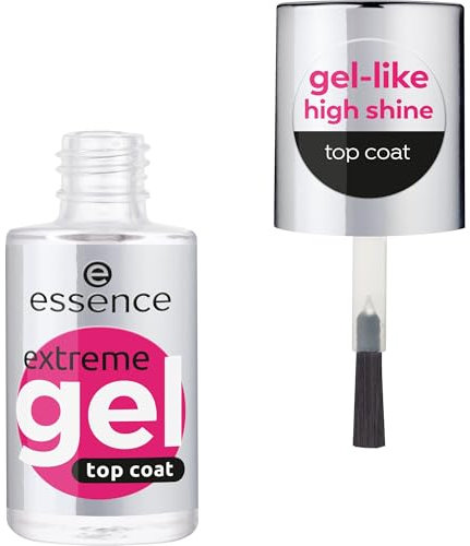 essence extreme GEL top coat, Überlack, Nr. 01, Transparent, langanhaltend, glättend, schützend, glänzend, vegan, ohne Mikroplastikpartikel, ohne Konservierungsstoffe, ohne Parfüm, 1er Pack (8ml)