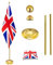 Fahnenmast-Set für den Innenbereich, mit beschwertem und verdicktem Sockel, Höhe 200 cm - 252 cm, Aluminium, kommerzieller Innen-Fahnenmast für Büro, Schule, Rathaus, robuster Teleskop-Fahnenmast für