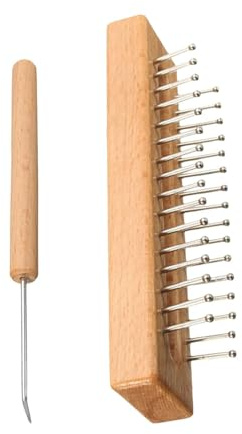 Tablero de tejer auténtico, tabla de tejer pequeña | Enseñanza Tablero de tejer de madera auténtica,Kit de herramientas de referencia de tejido seguro y para regalo de cumpleaños