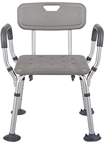 Chaise de douche, tabouret de bain, tabouret de baignoire, tabouret de douche avec dossier et embouts en caoutchouc antidérapants, chaise élévatrice de baignoire blanche avec accoudoirs, siège de