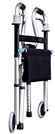 OWOHYG Andador Plegable con Ruedas Andador Andador, Andador Ligero y Plegable para Caminar con Asiento y Ruedas Altura Ajustable Ayuda de Movilidad rodante para Personas Mayores Discapacitadas