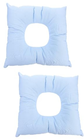 TOVINANNA 2 Pezzi Cuscino per Massaggi con Materiale Epe Morbido e Traspirante Supporto Ergonomico per Testa e Collo Adatto per Saloni Spa e Cliniche Facile Pulire Blu