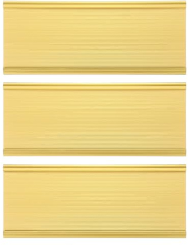 PATIKIL 3 Pack Support Pour Plaque Nominative Pour Porte Ou Mur, Plaque Nominative En Aluminium Adaptée 3.2x9.4 Image Pour Bureau Salle De Réunion D'Entreprise, Or