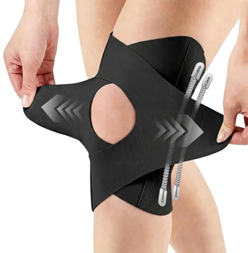 Goldeer Rodilleras Menisco y Ligamento,Rodillera Rotuliana con Estabilizadores Laterales con Resorte para Dolor de Artritis,Deportes Dolor Articular,para Hombres y Mujeres (Negro, Medium)