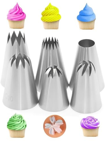 CUEMOON 6 set med spritspåsar med några stora professionella påsar, för att dekorera cupcakes, kakor, kilar, kex och churros