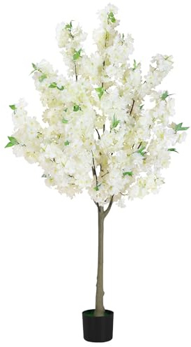 Árbol de Cerezo Artificial Grande 150 cm, Rosa Planta Imitación Floral con Maceta Incluida, Decoración Interior y Exterior para Casa, Eventos y Hoteles