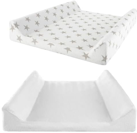 Lilly and Ben® Wickelauflagenbezug 2er Pack I kuscheliger & saugstarker Bezug mit Baumwoll-Oberfläche für Wickelauflage I pflegeleichter Spannbezug aus weichem Frottee
