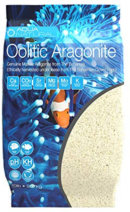 AquaNatural Aragonite Oolitic Sable d'aquarium 9 kg pour récif, Eau salée et Aquariums Marins et Aquariums
