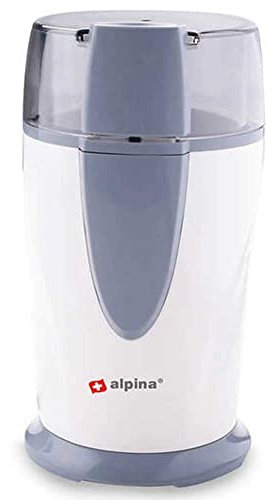 Bakaji Macina Caffè Macinino Elettrico per Spezie Legumi Erbe Frutta Secca Macinacaffè con Lame in Acciaio Inox e Tappo Trasparente Capacità 65gr Potenza 150W Accessori Cucina Bianco