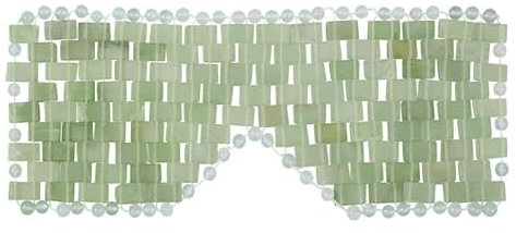 gemshan Masque pour les yeux en jade, 100 % pierre précieuse naturelle, masque réutilisable pour les yeux contre le froid et le chaud, anti-âge, maux de tête et soulagement de la migraine