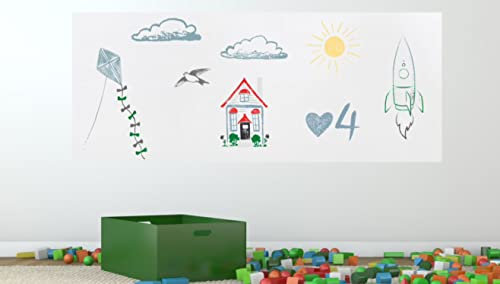 Whiteboard Folie | Zuschnitte nach Maß | selbstklebend beschreibbar abwischbar | Eisenfolie Ferrofolie WEIß | Haftgrund für Magnete (DIN A5 21x15cm)