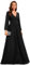 Ever-Pretty Women's Glitter A Line V Neck Pleated Long Sleeve Evening Dress Black 18UK