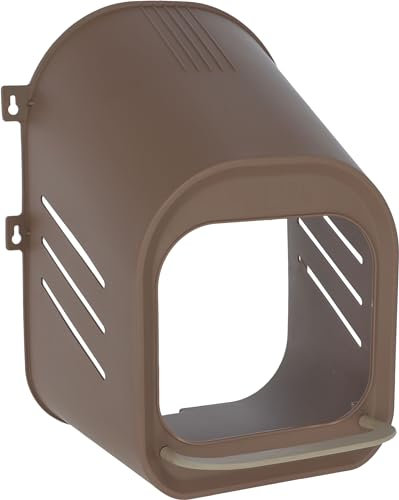 Kerbl Legenest (Farbe braun, L x B x H 40 x 42 x 51 cm, ideal zum Einstreuen, aus robustem Kunststoff, auch zur Wandmontage) 73163