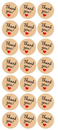 210 Autocollant Merci Étiquettes Stickers,étiquettes de remerciement en kraft,Autocollants de remerciement pour petites entreprises,Pour commande emballage cadeau pâtisserie Noël décoration mariage