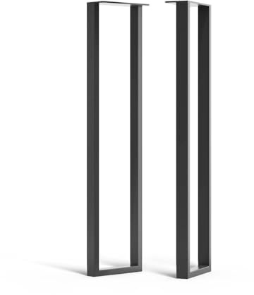 [HLC] 2 x Square Console Table Legs – Industrial Steel Frame Legs for Console, Radiator and Entryway Tables – Precision Laser Cut and TIG Welded with Floor Protectors and Free Screws [86cm, Black]