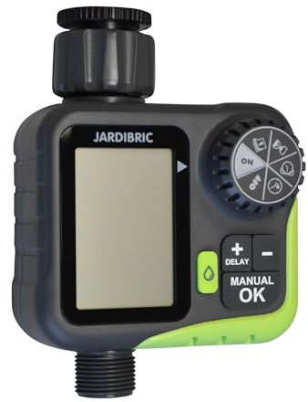 Jardibric - Programmateur Arrosage Digital avec Débitmètre - Minuteur Arrosage Automatique 1320 L/h Suivi Consommation Eau