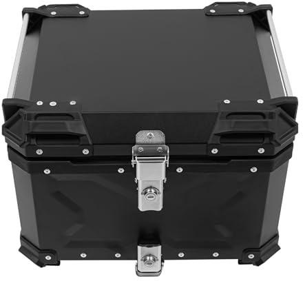 GAOUSD Moto Top Case Universel Boîte de Queue de Moto Coffres Motos pour Rangement Casques avec clé,Résistant à l'eau,pour Ranger Vêtements, Chaussures, Casques, Imperméables (55L)