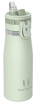 Sparrow Isolerad Vattenflaska 1L - TouchFlow Vattenflaskor med Sugrör - BPA-Fri - Rostfri Ståltermos, Läckagesäker, Ergonomisk One-Tap för Sport, Gym, Resa