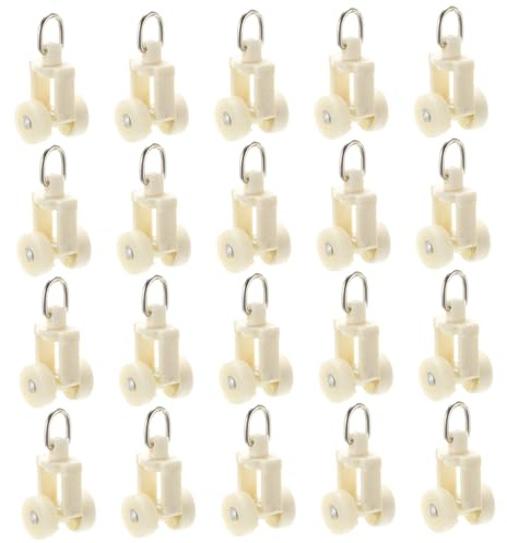 Toyvian 20 Pièces roulettes De Rail De Rideau Droit en Plastique, Poulie Coulissante à Bille, Compatible Rails De Rideaux Maison, Utilisation pour Fenêtres, Placards Et Portes Coulissantes