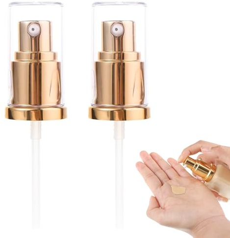 Ersatzspenderkopf Fundament, 2 Pack Foundation-Pumpe für Estee Lauder Double Wear Foundation, Ersatz-Fundament-Pumpe, Ideal für Make-up und Reisen(Gold)