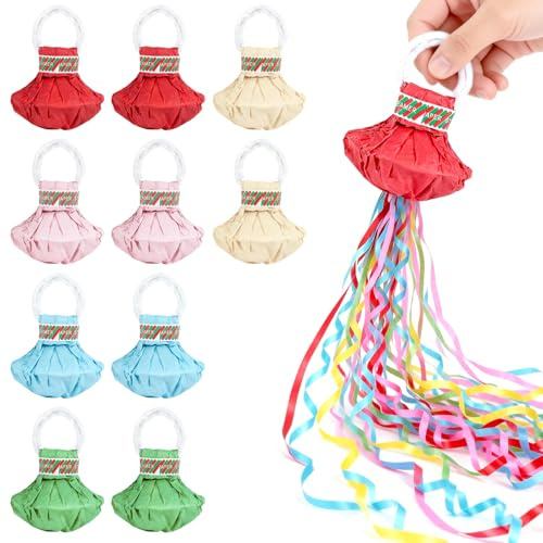 10St Wurf Luftschlangen Geburtstag Bombe Party Wurf Luftschlange Hand Werfen Streamer Luftschlange Geburtstag Werfen Luftschlangen Kanone Handwerfende Bänder Party Handwurf für Hochzeit,Abschlussfeier