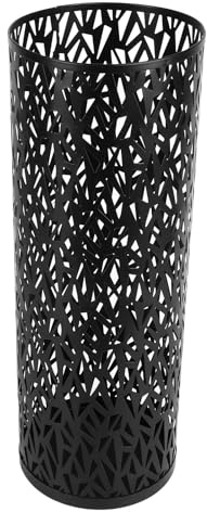 Jelquix Metal Hollowed Freestanding Round Umbrella Stand Rack for Entryway Organizer Bin for Home Hotel Office Decor, Premium Umbrella Holder for Small Large Rain Umbrellas (S)