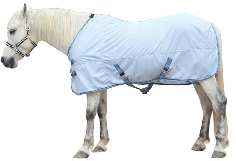 Leberna Fly Rug for Horse - Summer Mesh Horse Fly Sheet (Light Blue, 6'3) | Lightweight Breathable Horse Rug with UV & Insect Protection, Equestrian Rug for Competition Riding Outdoors Yards Fields