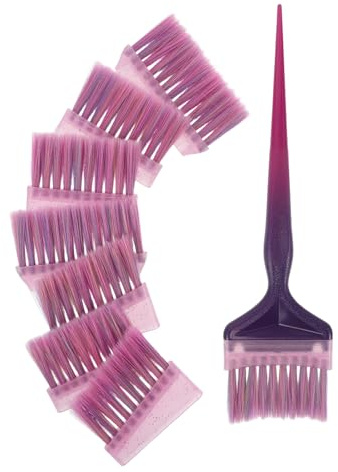 Gogogmee Cepillo para Teñir el Cabello Profesional con Mango Ergonómico, Cerdas Suaves para Aplicación Precisa, Kit de 2 Unidades Rojo y Azul para Salones de Peluquería y Mezcla de Tinte