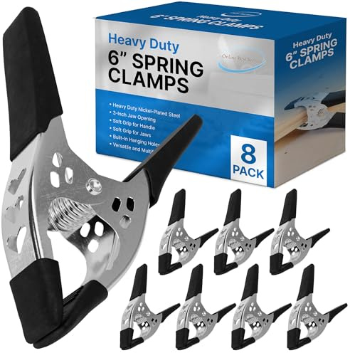 Online Best Service Lot of 8-6 inch Spring Clamp Large Super Heavy Duty Spring Metal Black - 3 inch Jaw opening