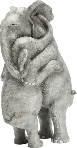 Kare Design Deko Figur Elephant Hug, Grau, Deko Objekt, Elefanten-Figur, Moderne Skulptur, Tierfigur, 336x22x15 cm (H/B/T)