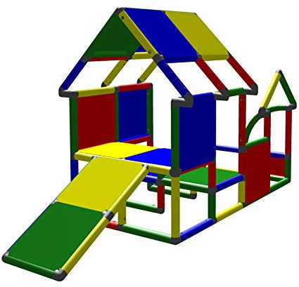 move and stic Kleinkind Spielhaus mit Rutsche bunt übt motorische Fähigkeiten, Balance