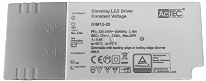 Trasformatore Dimmerabile, 12V 25W, Alimentatore DC, Triac Dimmer Taglio di Fase, Varialuce su 220V, Per Striscia Led 12V
