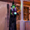 JOYIN 78Decorazione Strega Appesa Halloween con Palla Magica,Strega Parlante Animata Appesa con Occhi Luminosi e Suono per Decorazioni Prato Casa Stregata Halloween