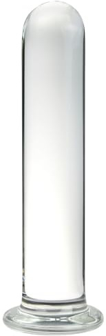 Romi Glass Butt Plug Anal Trainer Prostate Massager Crystal G-spot Dildo Cylinder Shaped Pleasure Wand for Women Men (M)