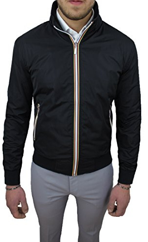 Evoga Giubbotto Giacca Uomo Casual Primavera Estate Giubbino Moto Slim Fit (IT, Testo, XL, Regular, Regular, Nero)