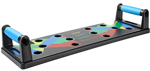 9-in-1 Push Up Board, Press-Up Board with Resistance Bands, Multi-Function Fitness Board for Chest, Arms, Shoulders, Home Gym Strength Training Equipment for Men & Women (Black, 9 IN 1)